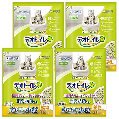 【ケース販売】デオトイレ 猫用 サンド 消臭・抗菌サンド 小粒 15.2L(3.8L×4)おしっこ ペット用品 ユニチャーム