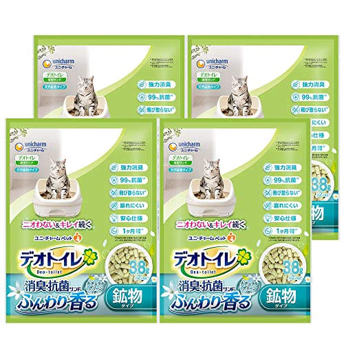 デオトイレ 猫用 サンド 香る消臭 抗菌サンド グリーン 3.8L×4個 おしっこ ペット用品 ユニチャーム[ケース販売]