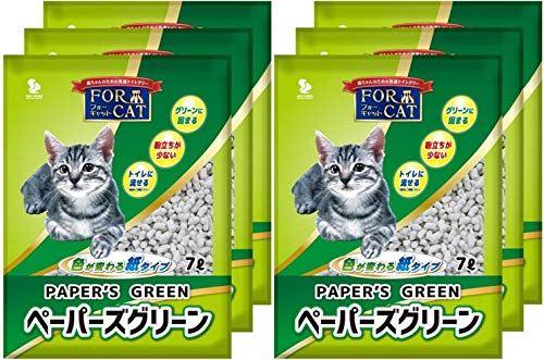 新東北化学工業 猫砂 ペーパーズグリーン 7L×6個 (ケース販売)