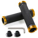自転車 グリップ ハンドル グリップ 22mm 滑り止めゴム製 左右ペア 六角レンチ付き BMX 折りたたみ自転車 クロスバイク 金色