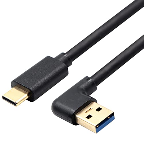 KKM-ラブショー USB Type C 3.2方向変換 ケーブル, 0.25m 0.5m 1.0m 1.5m 1.8mUSB-A オスto USB-C オス 90度 L字型角度変換 ケーブル高耐久 超急速充電 56Kレジスタ実装 新しいMacBook/Nintendo Switch/Type-C機器対応 (USB左L0.25m)