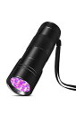 ミニ UV ブラックライト 電池別売 紫外線 12灯 LED 携帯 小型 コンパクト レジン 硬化 汚れ ペット おしっこ 接着剤 夜間 照明 釣り