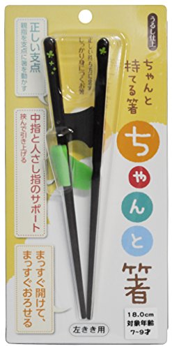 箸のもちかたをサポート ちゃんと箸 こども用 18cm 左利き用 天然木