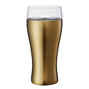 ドウシシャ ビールタンブラー ON℃ZONE (オンドゾーン) 飲みごこち 420ml ゴールド OZNB-420GD