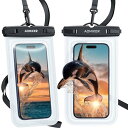 Aomiker 2枚セット スマホ 防水 ケース IPX8 : 海 プール すまほ ぼうすい カバー 水中 撮影 顔認証 通話 スマフォ アイホン 携帯 けいたい 首かけ 海水浴 水泳 潜水 お風呂 温泉 iPhone 16 15 14 plus pro promax 13 mini 12 11 プロ マックス se Huawei Xperia android に