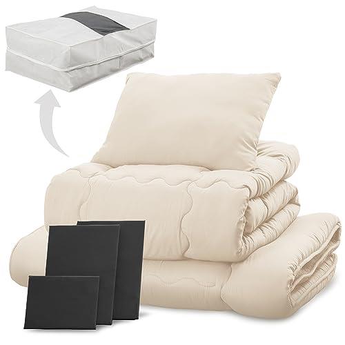 アイリスプラザ すぐ使える布団7点セット シングル 抗菌防臭 すっきり収納ケース付き しっとりなめらか..