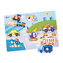Classic World クラシックワールド トラフィック パズル 乗り物 ピックアップパズル 車 木製 型はめパズル 電車 1歳 18か月 知育玩具 木のお...