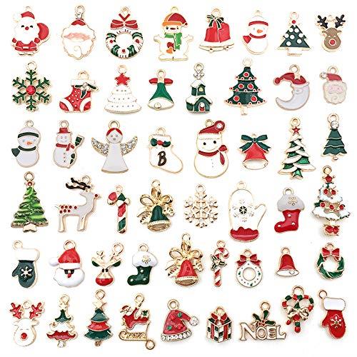 Bethany Home クリスマスチャーム 50個入り 合金ペンダント クリスマス エナメルペンダント 可愛い チャームパーツ ルーズスペーサー アクセサリー...