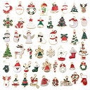 Bethany Home クリスマスチャーム 50個入り 合金ペンダント クリスマス エナメルペンダント 可愛い チャームパーツ ルーズスペーサー アクセサリー...