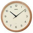セイコークロック(Seiko Clock) 掛け時計 電波 アナログ 木枠 薄茶木地 直径300×48mm KX272B(3)