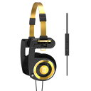 Koss Porta Pro 限定版ブラックゴールドオンイヤーヘッドフォン、インラインマイク、ボリュームコントロール、タッチリモコン、ハードキャリングケース付き...