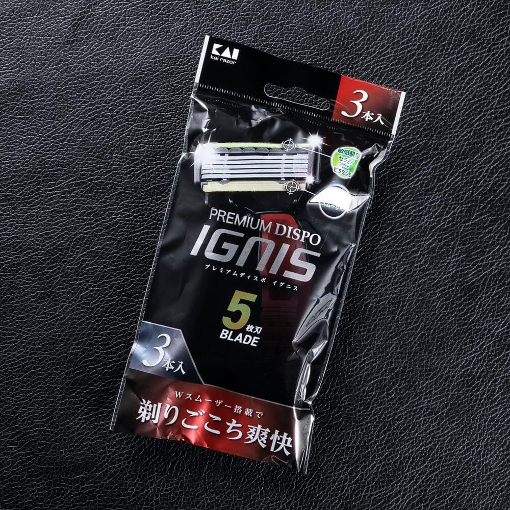 貝印 PREMIUM DISPO IGNIS 敏感肌用 3本入 | カミソリ メンズ 顔剃り 顔 眉毛 剃刀 ひげそり 深剃り 髭剃り T字 日本…