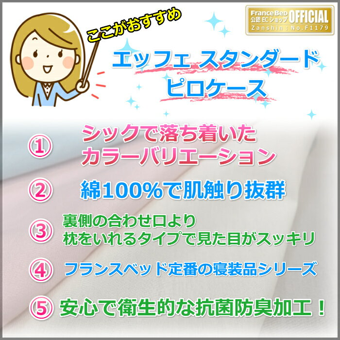 フランスベッド 枕カバー ピローケース【送料無料】 EFFE STANDARD エッフェスタン...