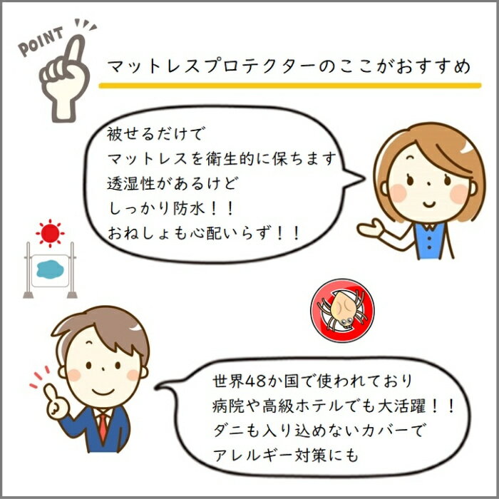 東京ベッド マットレスプロテクター ドクタープロケア ダブルサイズ【送料無料】厚み35cmのマットレスまで対応!防水シーツ 透湿性 通気性 防ダニ アレルギー対策 おねしょ対策 喘息プロテクターDX プロテクタークラシック [2]