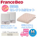 フランスベッド 寝装品 セレクト3点セット羊毛メッシュベッドパッド1枚エッフェスタンダード マットレスカバー2枚お得なセレクト3点パック セミダブル