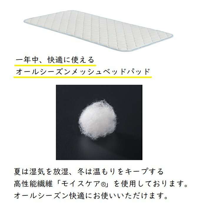 フランスベッド オールシーズンメッシュパッド SS【送料無料】セミシングル 2