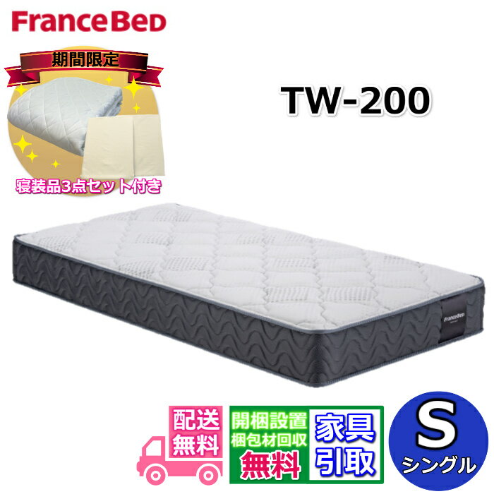 【寝装品3点セット付き 搬入開梱設置無料】フランスベッド TW-200 シングルツインサポートシリーズ ハ..