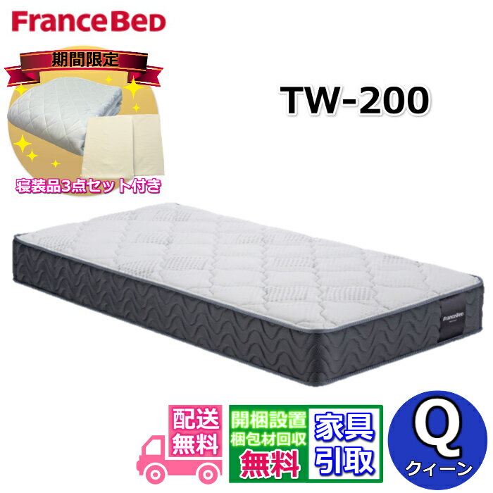 【寝装品3点セット付き 搬入開梱設置無料】フランスベッド TW-200 クイーンツインサポートシリーズ ハ..