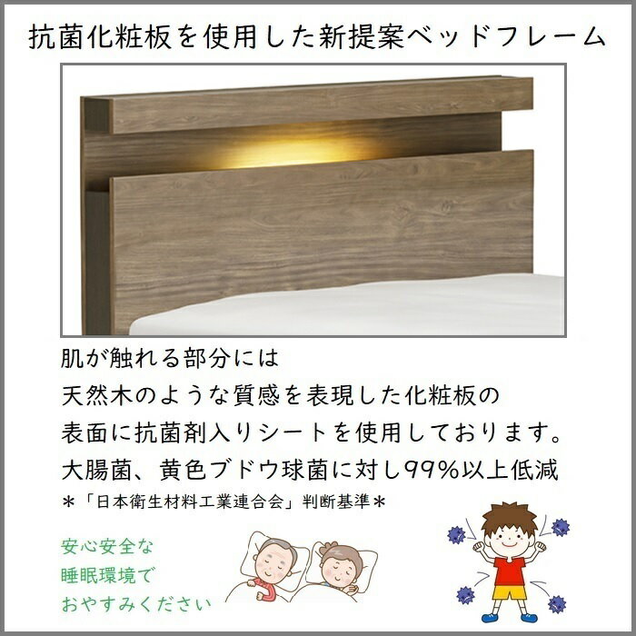 フランスベッド フレーム LT-103C 引き出し付き【開梱組立設置無料】シングル 抗菌 ベッドフレーム [2]