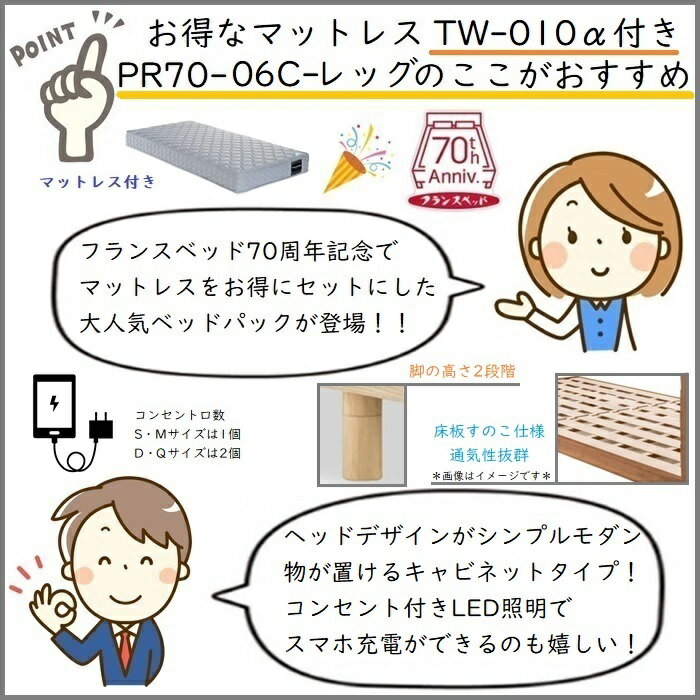 �ե�󥹥٥å� �٥åɥ��å��ò� PR70-06C LEG Q70��ǯ��ǰ����TW-010�դ��ڳ�����Ω����̵���۵��դ��٥åɥե졼�� �������� TW-010��