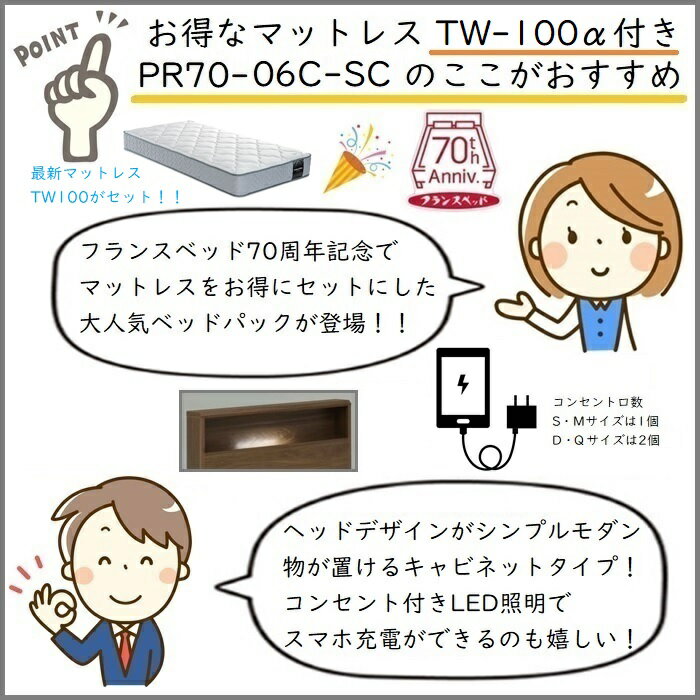 �ե�󥹥٥å� �٥åɥ��å��ò� PR70-06C SC D70��ǯ��ǰ����TW-100�դ��ڳ�����Ω����̵���ۥܥå������٥åɥե졼�� ���֥� TW-100��