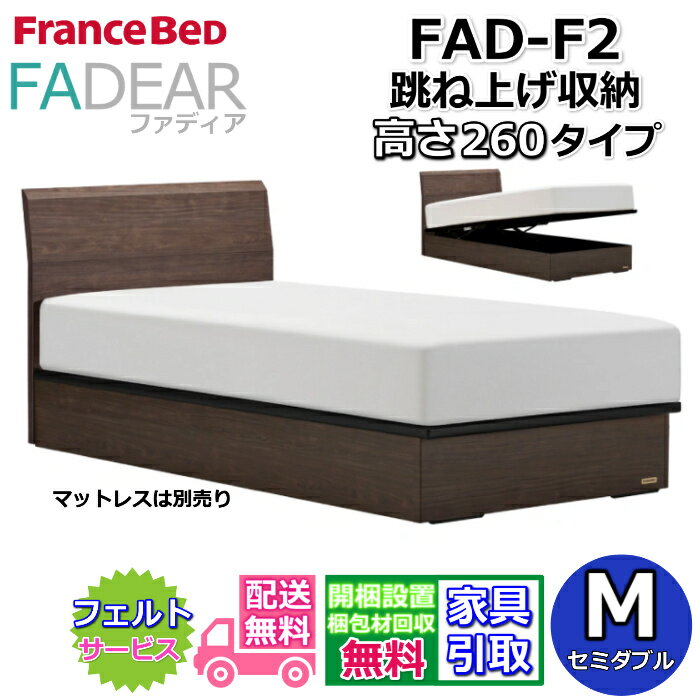 Semi-Double - フランスベッド ファディア FAD-F2 セミダブル【開梱組み立て設置無料】260 TSタイプ 跳ね上げベッドFADEAR「公式パートナー展示店舗」のみ取扱い商品