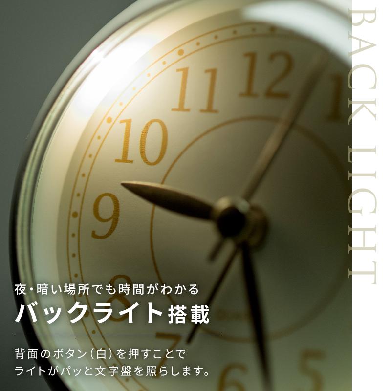 置き時計 目覚まし時計 おしゃれ アナログ レトロ アンティーク 北欧 インテリア 卓上 丸型 ミニサイズ 連続秒針 静音 黒 シンプル モダン【90*100*65mm】 2