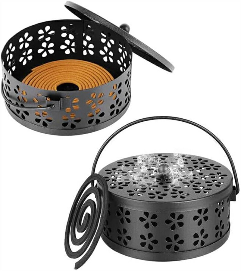 蚊取り線香 ホルダー 蚊遣り スチール製 蚊取り線香入れ キャンプ 蚊遣器 蚊取り 吊り下げ 蚊取り線香..