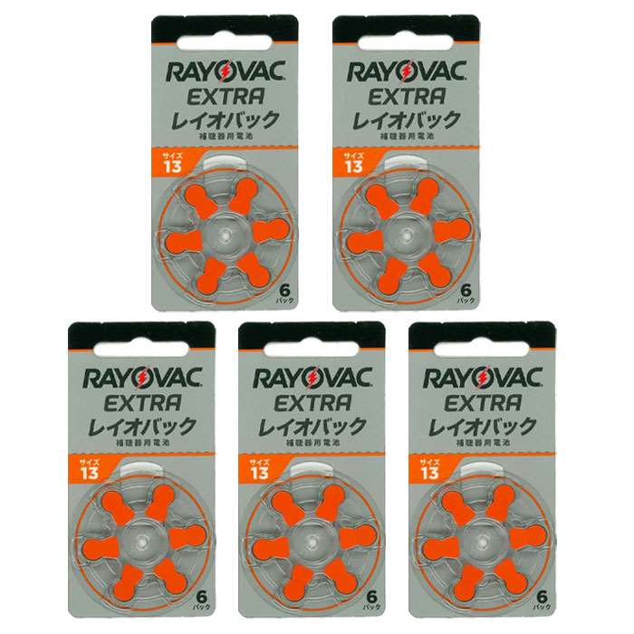 【即日出荷】レイオバック RAYOVAC 補聴器用電池 PR48(13) 6粒入り無水銀 5シートセット 補聴器空気電..