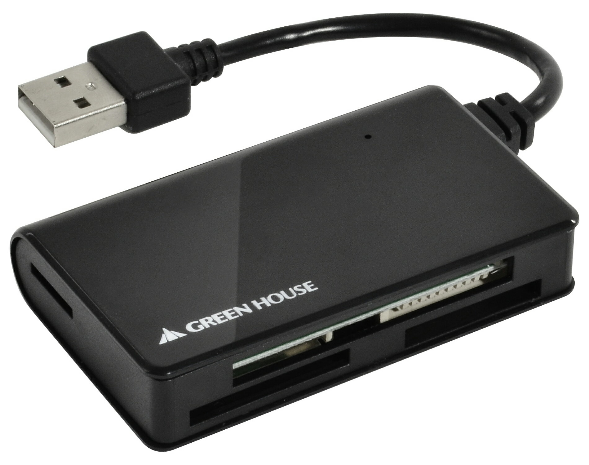 グリーンハウス SDXC対応USB2.0カードリーダ/ライタ ブラック GH-CRM1A-BK