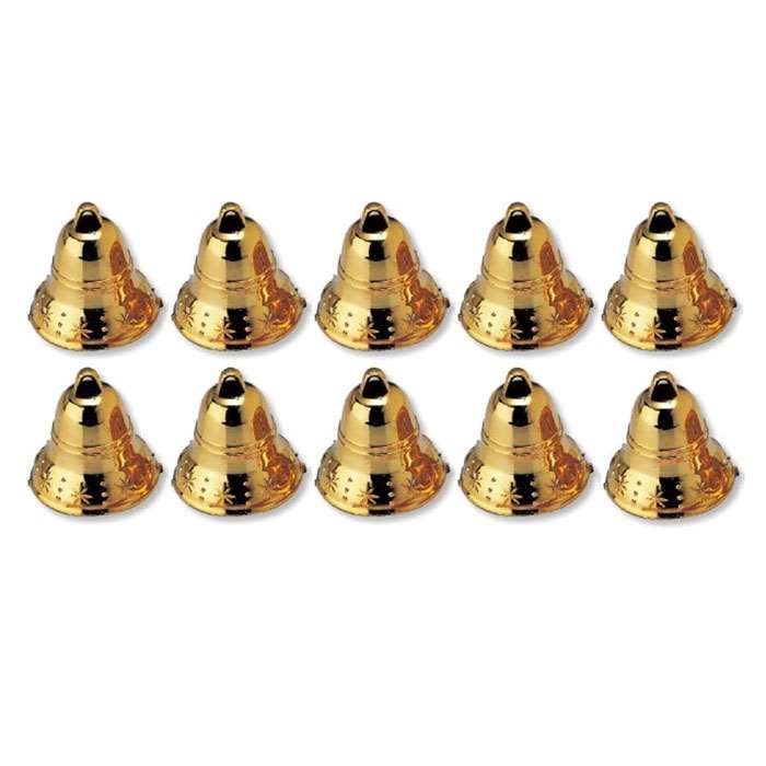クリスマス飾り ベル10個（ゴールド）φ25x25mm ツリー飾り 装飾 デコレーション 鈴 アーテ ...