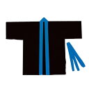 カラー不織布ハッピ 子供用 Sサイズ(黒・青襟)半被 運動会 体育祭 衣装 ダンス 踊り チーム イベント アーテック 3186