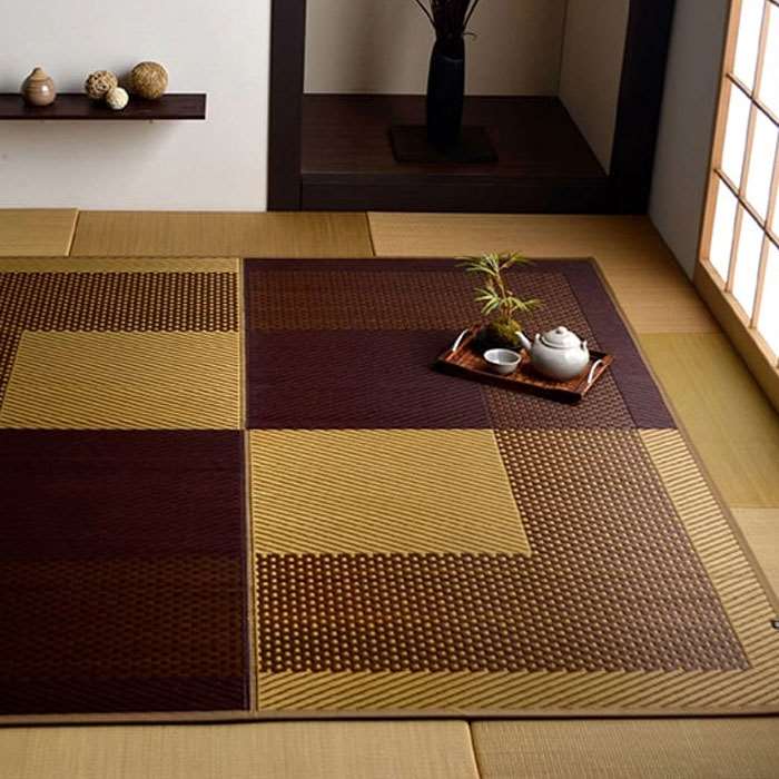 【代引不可】ラグ い草ラグ 正方形 191x191cm 夏用 い草 シンプル 裏面い草タイプ 高品質 ...