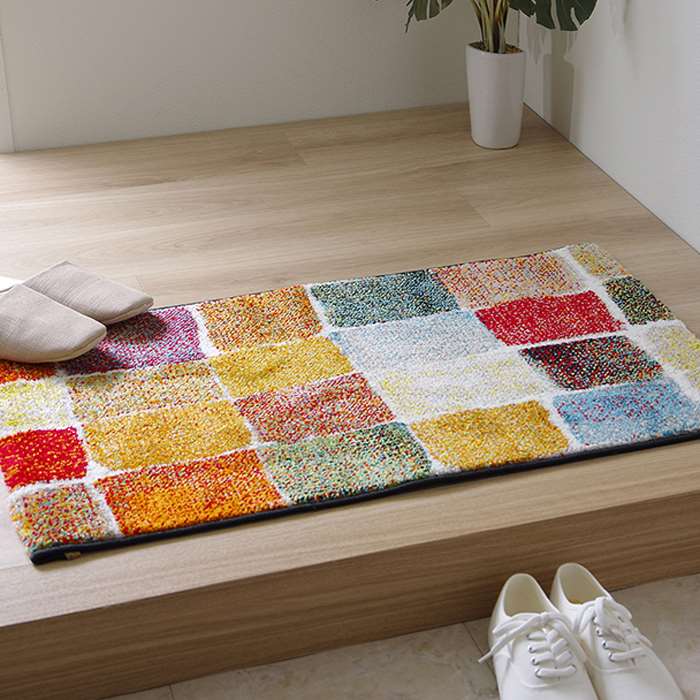 【代引不可】玄関マット トルコ製 ウィルトン織り 約50×80cm 抗菌防臭 消臭機能 へたりにくい カラフル インテリア 玄関 おしゃれ IKEHIKO 20...