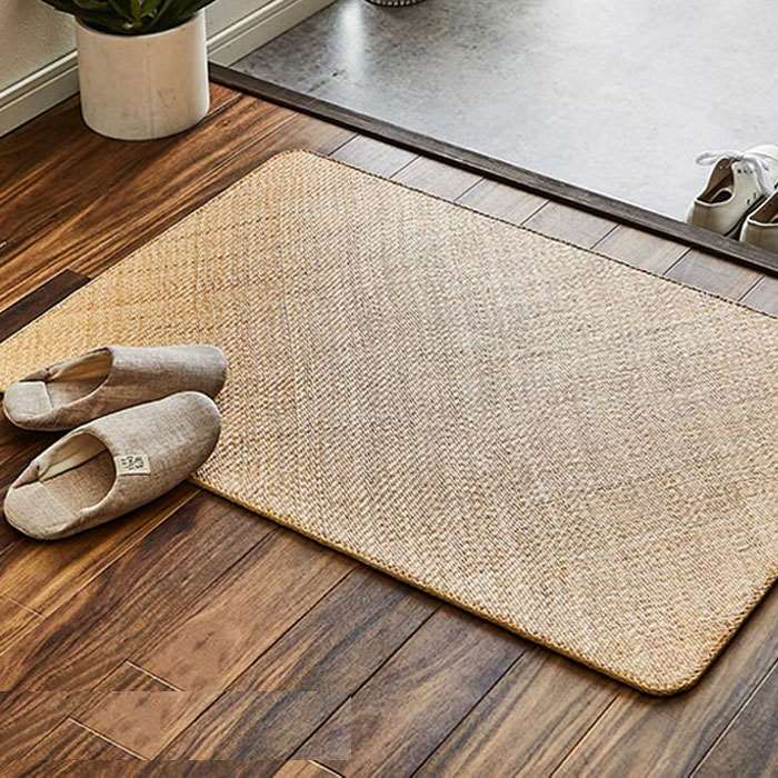 【代引不可】籐 敷 マット あじろ織り 約60×90cm 玄関マット 自然素材 アジアン ラタン ひんやり インドネシア産 IKEHIKO 5209720