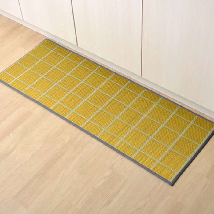 【代引不可】キッチンマット い草キッチンマット チェック 43x180cm 滑りにくい加工 国産い草 おしゃれ 台所マット キッチン マット IKEHIKO CBOO43180C