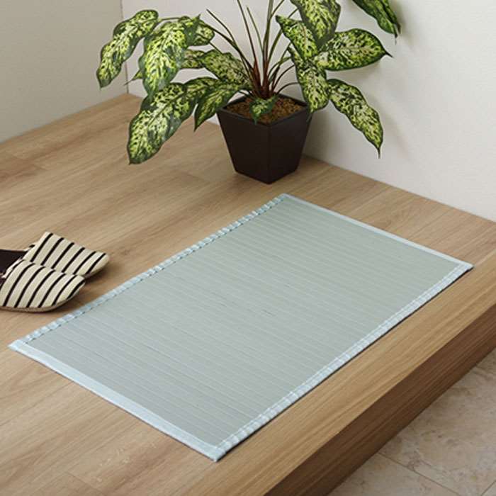 【代引不可】玄関マット バンブーラグ 約45×70cm 竹ラグ シャビー パステルカラー 丈夫 ダイニング用 インテリア IKEHIKO SYAB4570