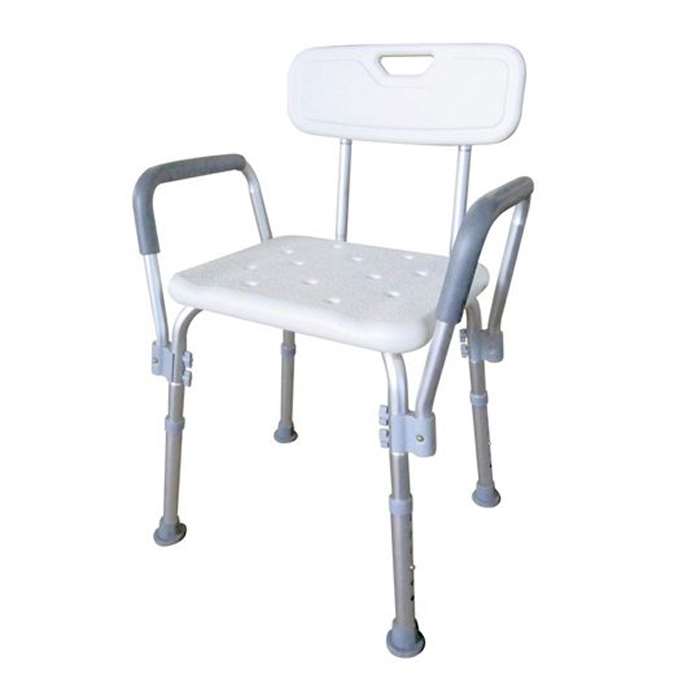 シャワーチェア ひじ掛け付きシャワーチェア 椅子 お風呂イス 簡単組立 高さ調節6段階 背もたれ付き 風呂椅子 介護 介助 SunRuck SR-SBC18KD