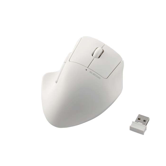 【代引不可】無線 2.4GHz マウス ホワイト 静音 ワイヤレス 7ボタン チルトホイール付 エルゴノミクス Windows 11 Mac Chrome 対応 抗菌 Mサイズ SHELLPHA エレコム M-SH30DBSKWH