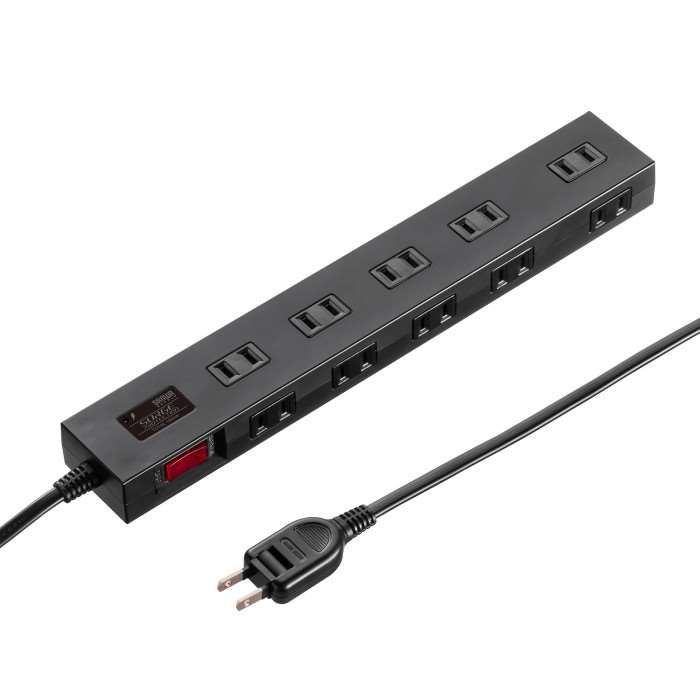 【代引不可】雷ガードタップ 1m ブラック 10個口 1m 一括集中スイッチ ブレーカー付き シャッター付 コ..