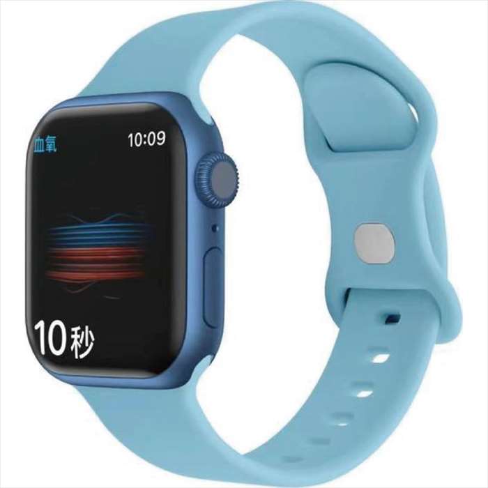Apple Watch 49/45/44/42mm対応 シリコンバンド スカイブルー アップルウォッチ ベルト バンド シリコン カラー シンプル うぃすたりあ GRK-WM10SBL