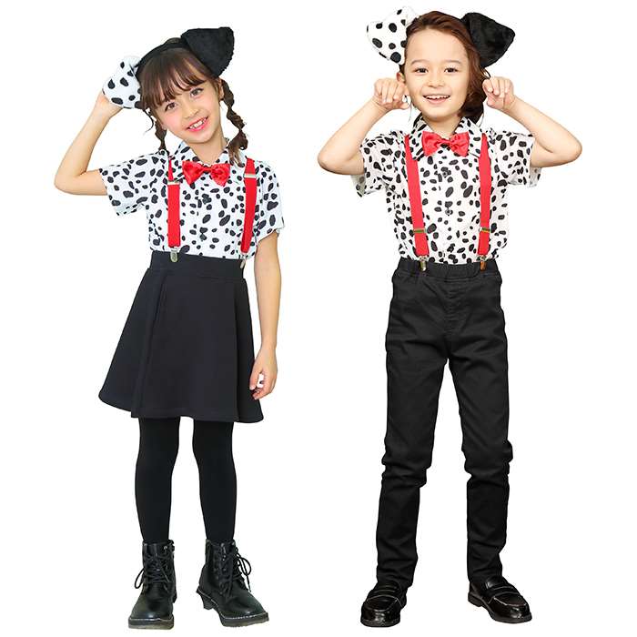【即日出荷】HW ダルメシアンシャツ キッズ 140 こどもサイズ コスチューム コスプレ 仮装 変装 衣装 クリアストーン 4560320892441