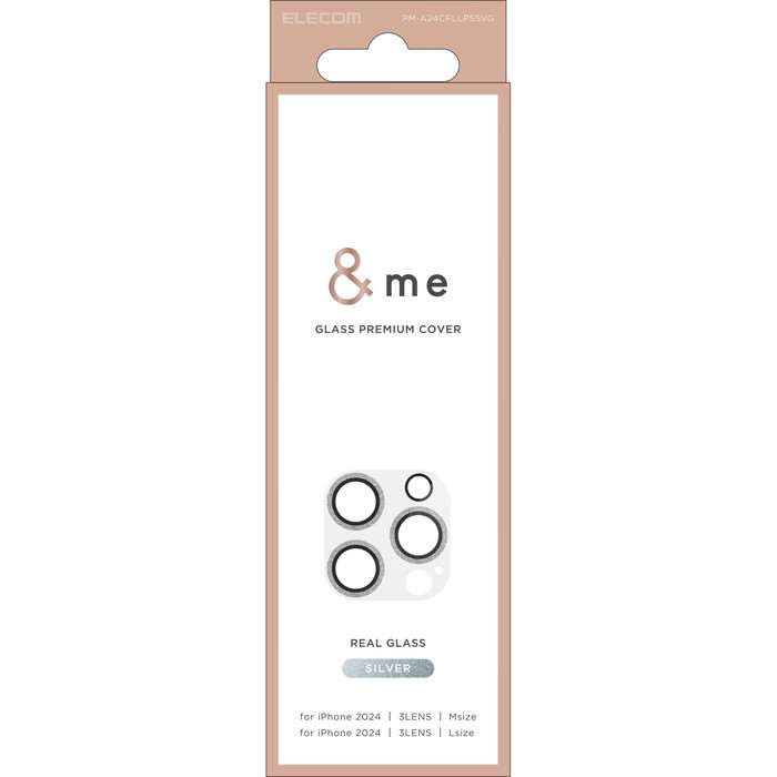 【代引不可】iPhone 16 Pro 16 Pro Max 3眼 &me カメラ レンズカバー ガラス グリッター シルバー カメラレンズ保護 保護フィルム ...