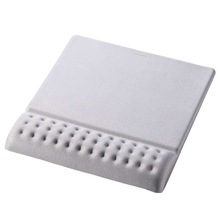 【代引不可】マウスパッド リストレスト 一体型 低反発 手首 ズレにくい 20.2×23cm グレー エレコム MP-CF095WGY