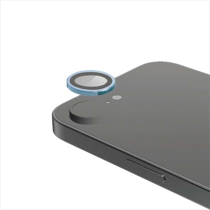 【代引不可】iPhone 16e カメラフィルム ガラス 高透明 表面硬度10H 指紋防止 カメラレンズ保護カバー 貼り付けツール付 メタリックブルー エレコム...
