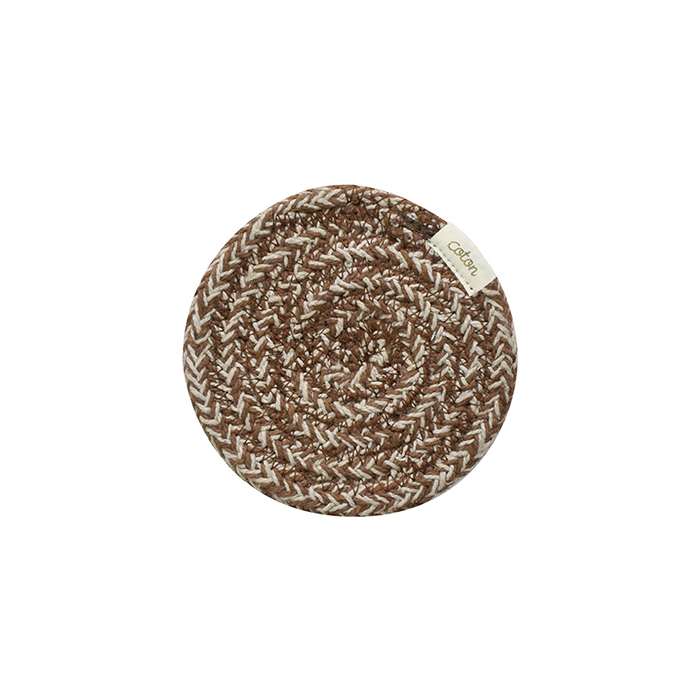 coton ラウンドコースター BROWN 直径10cm コースター アースカラー coton A604BR