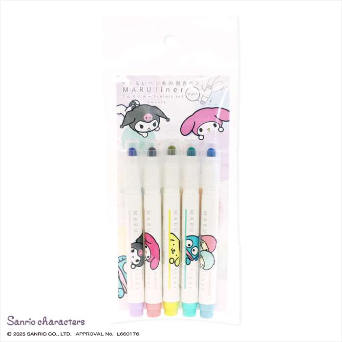 マルライナー 5色セット サンリオキャラクターズ スイーツ SANRIO キャラクター ライナーペン エポックケミカル 1362-1000