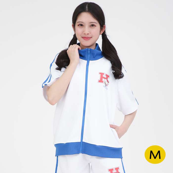 ハローキティ ラインジャージ半袖トップス (WT) Mサイズ レディースサイズ サザック SAN-1922M_WT