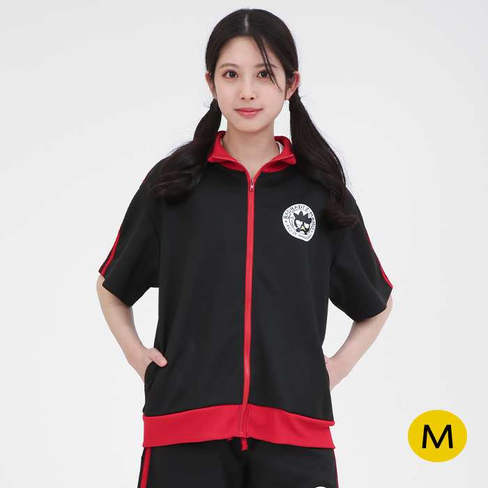 バッドばつ丸 ラインジャージ半袖トップス (BK) Mサイズ レディースサイズ サザック SAN-1925M_BK