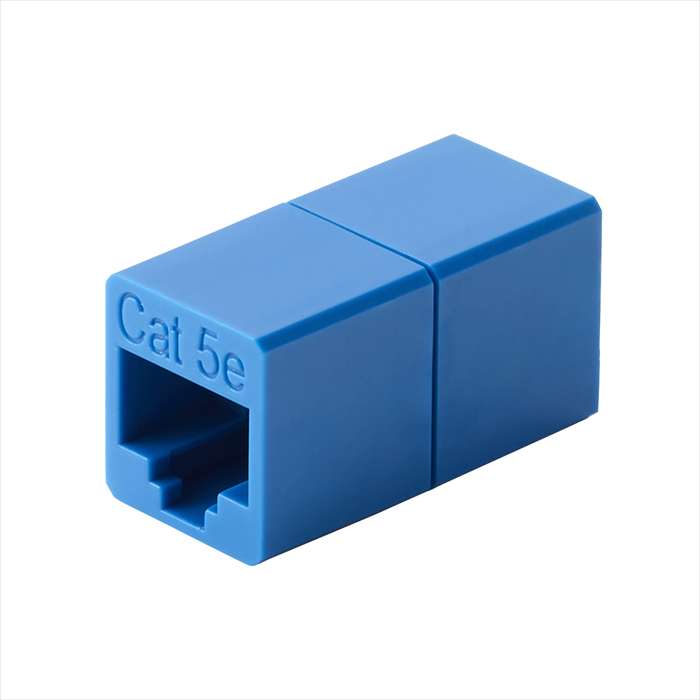 【代引不可】RJ45中継コネクタ/Cat5e対応/UTP/ブルー エレコム LD-RJ45U5EBU